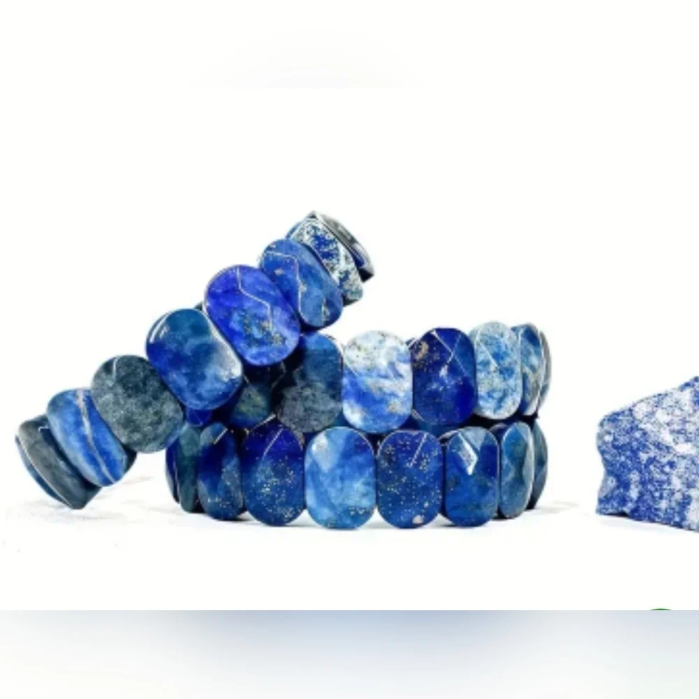 1pc 100% Natural Lapis Lazuli Stone Stretch Bracelet September-Birthstone - Picture 4 of 5